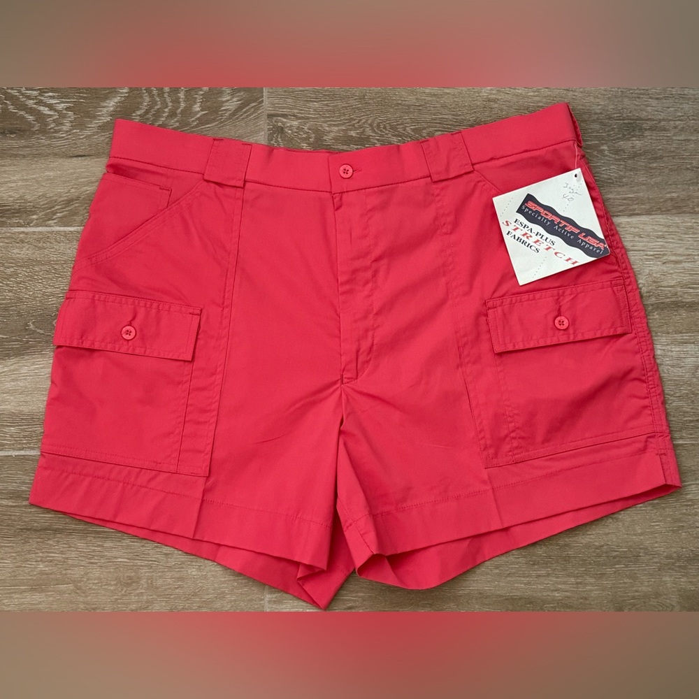 Vintage Mens Sportif Espa Plus Fishing Boating Outdoor Cargo Shorts 40 Coral